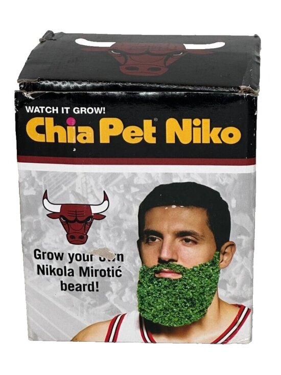NEW Nikola Mirotic Chicago Bulls SGA Chia Pet Niko Beard NBA Montenegro - Picture 1 of 5